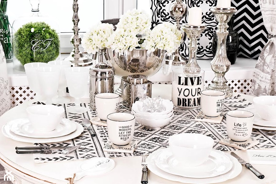 dekoracje stołu - black & silver - zdjęcie od BelleMaison