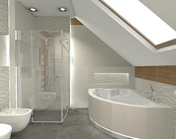 Łazienka w bieli z odrobiną drewna - zdjęcie od JLStudioProjekt - Homebook