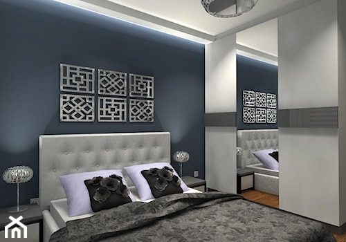 Sypialnia zwieńczona kolorem "Denim" - zdjęcie od JLStudioProjekt