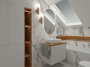 Łazienka w białym marmurze Calacatta Gold - zdjęcie od JLStudioProjekt