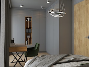 NOWE OBLICZE DOMU Z LAT 70-TYCH - Średnia czarna z biurkiem sypialnia, styl nowoczesny - zdjęcie od VIVINO Studio