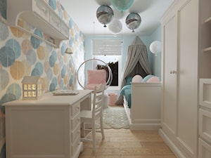 KLIMATYCZNE MIESZKANIE DLA RODZINY - Średni niebieski pokój dziecka dla dziecka dla nastolatka dla chłopca dla dziewczynki, styl skandynawski - zdjęcie od VIVINO Studio