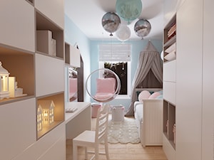 KLIMATYCZNE MIESZKANIE DLA RODZINY - Średni niebieski pokój dziecka dla dziecka dla dziewczynki, styl nowoczesny - zdjęcie od VIVINO Studio