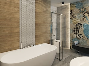 NOWE OBLICZE DOMU Z LAT 70-TYCH - Średnia bez okna z punktowym oświetleniem łazienka, styl nowoczesny - zdjęcie od VIVINO Studio