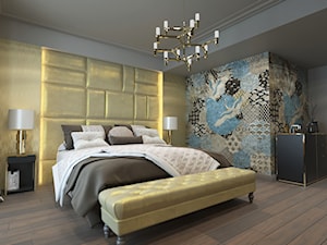 PRAWDZIWY PENTHOUSE WE WŁOSKIM KLIMACIE - Średnia szara sypialnia, styl nowoczesny - zdjęcie od VIVINO Studio