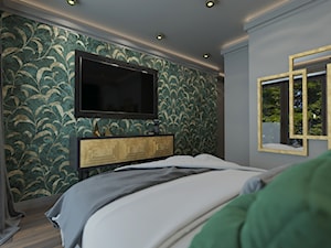 PRAWDZIWY PENTHOUSE WE WŁOSKIM KLIMACIE - Średnia szara sypialnia, styl glamour - zdjęcie od VIVINO Studio