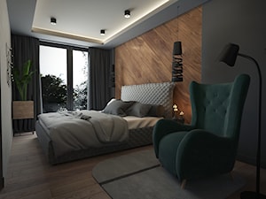 KLIMATYCZNE MIESZKANIE DLA RODZINY - Mała beżowa szara sypialnia, styl nowoczesny - zdjęcie od VIVINO Studio