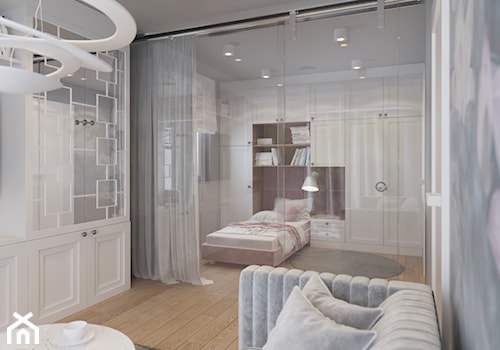 DOM W BIELI - Średnia szara sypialnia, styl glamour - zdjęcie od VIVINO Studio