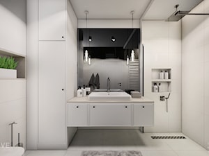 MIESZKANIE URSUS - dwa poziomy - Duża bez okna z lustrem łazienka, styl tradycyjny - zdjęcie od INVENTIVE studio
