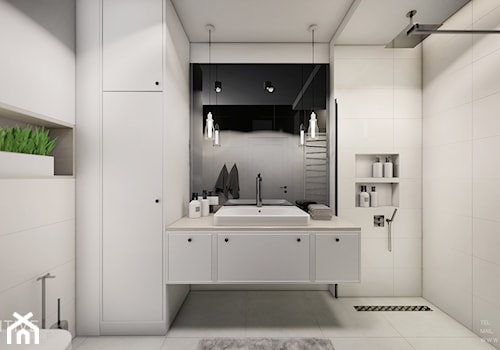MIESZKANIE URSUS - dwa poziomy - Duża bez okna z lustrem łazienka, styl tradycyjny - zdjęcie od INVENTIVE studio