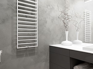 HARMONIJNIE - Mała bez okna z lustrem łazienka, styl nowoczesny - zdjęcie od INVENTIVE studio