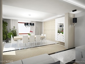 ART DECO - Średni szary salon z jadalnią, styl glamour - zdjęcie od INVENTIVE studio