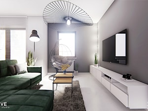 GDYNIA - Średni biały salon, styl minimalistyczny - zdjęcie od INVENTIVE studio