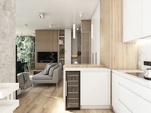 Żoli Żoli - Średnia otwarta szara z zabudowaną lodówką kuchnia w kształcie litery l, styl minimalistyczny - zdjęcie od INVENTIVE studio
