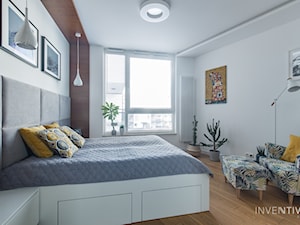 WILANÓW - realizacja - Średnia biała sypialnia, styl nowoczesny - zdjęcie od INVENTIVE studio