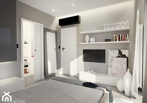 HARMONIJNIE - Średnia szara sypialnia, styl nowoczesny - zdjęcie od INVENTIVE studio