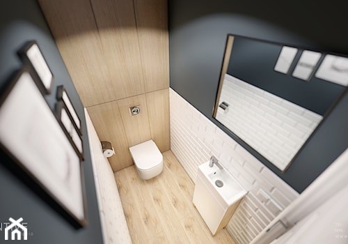 MIESZKANIE WOLA - Średnia z lustrem łazienka, styl skandynawski - zdjęcie od INVENTIVE studio
