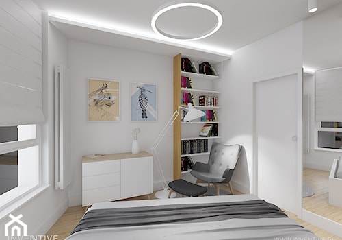 PRZYTULNY MINIMALIZM - Mała biała sypialnia, styl nowoczesny - zdjęcie od INVENTIVE studio