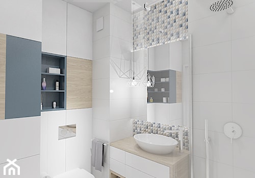 DELIKATNIE - Średnia bez okna z punktowym oświetleniem łazienka, styl minimalistyczny - zdjęcie od INVENTIVE studio