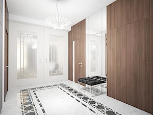 ART DECO - Duży biały z marmurem na podłodze hol / przedpokój, styl glamour - zdjęcie od INVENTIVE studio