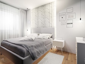 MIESZKANIE WOLA - Średnia biała szara sypialnia, styl skandynawski - zdjęcie od INVENTIVE studio