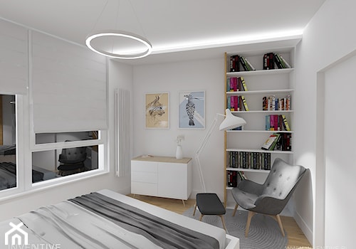 PRZYTULNY MINIMALIZM - Średnia biała sypialnia, styl minimalistyczny - zdjęcie od INVENTIVE studio