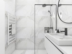 Żoli Żoli - Średnia bez okna z lustrem z marmurową podłogą z punktowym oświetleniem łazienka, styl minimalistyczny - zdjęcie od INVENTIVE studio
