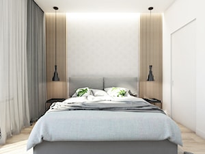 Żoli Żoli - Mała biała szara sypialnia, styl minimalistyczny - zdjęcie od INVENTIVE studio