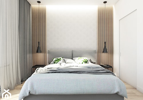 Żoli Żoli - Mała biała szara sypialnia, styl minimalistyczny - zdjęcie od INVENTIVE studio