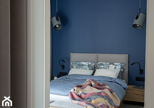 ŻOLIBORZ - realizacja - Mała niebieska sypialnia, styl nowoczesny - zdjęcie od INVENTIVE studio