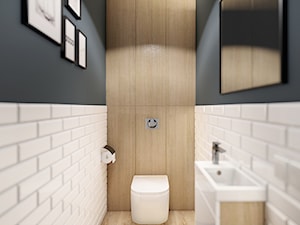 MIESZKANIE WOLA - Średnia z lustrem łazienka, styl skandynawski - zdjęcie od INVENTIVE studio