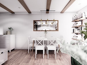 DOM CELESTYNÓW - Średni biały salon z jadalnią, styl tradycyjny - zdjęcie od INVENTIVE studio