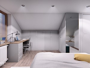 DOM CELESTYNÓW - Średnia szara z biurkiem sypialnia na poddaszu, styl tradycyjny - zdjęcie od INVENTIVE studio