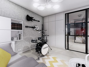 MIESZKANIE URSUS - dwa poziomy - Średnia szara sypialnia, styl nowoczesny - zdjęcie od INVENTIVE studio