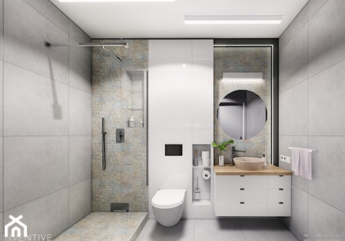 Ursynów - Duża bez okna łazienka, styl nowoczesny - zdjęcie od INVENTIVE studio