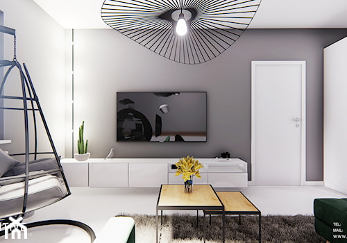 GDYNIA - Średni szary salon, styl minimalistyczny - zdjęcie od INVENTIVE studio
