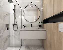 Żoli Żoli - Średnia bez okna z marmurową podłogą z punktowym oświetleniem łazienka, styl minimalist ... - zdjęcie od INVENTIVE studio - Homebook