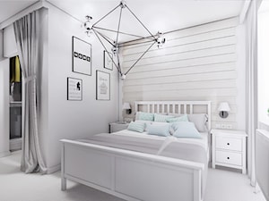 MIESZKANIE URSUS - dwa poziomy - Średnia biała sypialnia z garderobą, styl tradycyjny - zdjęcie od INVENTIVE studio