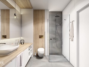 MIESZKANIE URSUS - Duża bez okna z lustrem łazienka, styl nowoczesny - zdjęcie od INVENTIVE studio
