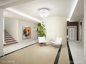 ART DECO - Duży beżowy z marmurem na podłodze hol / przedpokój, styl glamour - zdjęcie od INVENTIVE studio