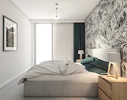 WARSZAWA ŻOLIBORZ - Średnia szara sypialnia z balkonem / tarasem, styl nowoczesny - zdjęcie od INVENTIVE studio - Homebook