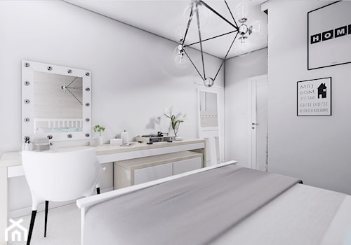 MIESZKANIE URSUS - dwa poziomy - Średnia szara sypialnia, styl nowoczesny - zdjęcie od INVENTIVE studio