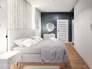 MIESZKANIE WOLA - Średnia biała czarna sypialnia, styl skandynawski - zdjęcie od INVENTIVE studio