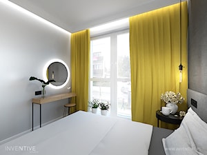MYSŁOWICE - Średnia szara sypialnia z balkonem / tarasem, styl nowoczesny - zdjęcie od INVENTIVE studio