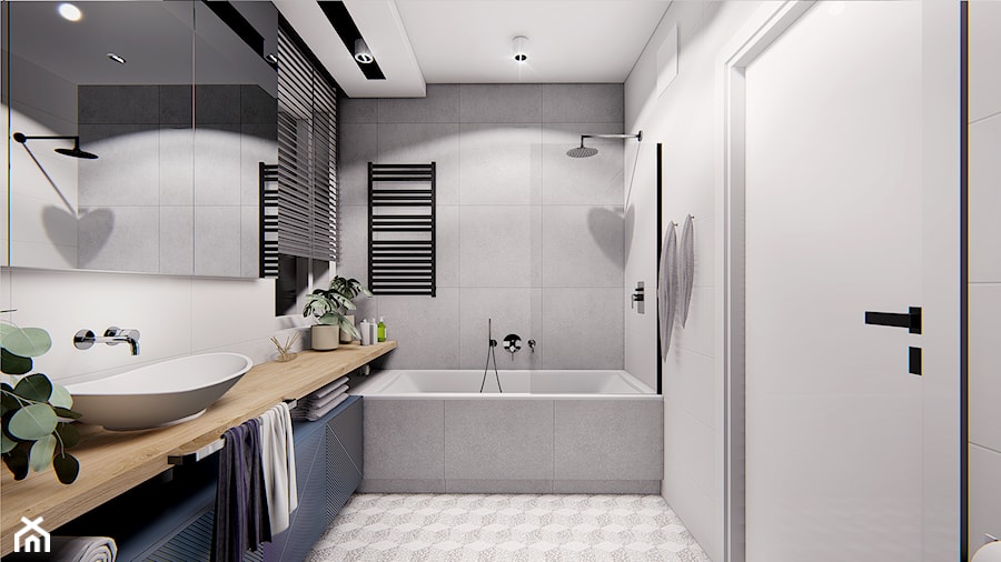 DOM POZNAŃ - Średnia bez okna z punktowym oświetleniem łazienka, styl nowoczesny - zdjęcie od INVENTIVE studio