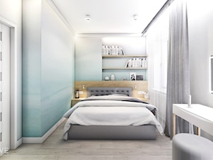 KOBYŁKA - Średnia niebieska szara sypialnia, styl nowoczesny - zdjęcie od INVENTIVE studio