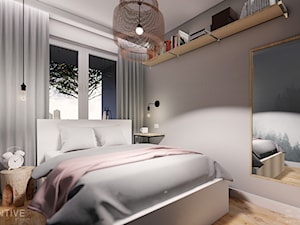 Ursynów - Średnia szara sypialnia, styl nowoczesny - zdjęcie od INVENTIVE studio