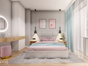 DOM BIAŁOŁĘKA - Średnia szara sypialnia, styl nowoczesny - zdjęcie od INVENTIVE studio