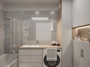 MARKI - Średnia bez okna z pralką / suszarką z punktowym oświetleniem łazienka, styl minimalistyczn ... - zdjęcie od INVENTIVE studio