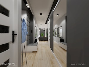 MYSŁOWICE - Duży z wieszakiem czarny szary hol / przedpokój, styl nowoczesny - zdjęcie od INVENTIVE studio